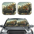 thumbnail image 1 of Daiia Floral Rhino With Birds 2PCS Car Windshield Sun Shade, Foldable Sun Shield for Car Front Window, Auto Sun Blocker Visor Protector Universal for Truck SUV Pickup-Medium, 1 of 7
