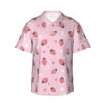 thumbnail image 1 of Daiia Floral Strawberr Hawaiian Shirt for Men Gentle Cotton Regular Short Sleeve Casual-X-Large, 1 of 9