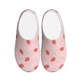 thumbnail image 1 of Daiia Floral Strawberr Print Women’s Fuzzy Slippers Memory Foam Lightweight House Shoes Cozy Loafer Flannel House Shoes-39/40, 1 of 7
