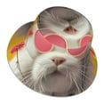 thumbnail image 1 of Daiia Floral Sunglasses Cat Art Pattern Bucket Hat - Trendy Cotton Sun Hat for Beach, Golf, Fishing - Fun Outdoor Vacation Boonie for Men and Women, 1 of 9