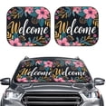 thumbnail image 1 of Daiia Floral Welcome Sign 2PCS Car Windshield Sun Shade, Foldable Sun Shield for Car Front Window, Auto Sun Blocker Visor Protector Universal for Truck SUV Pickup-Medium, 1 of 7