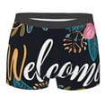 thumbnail image 1 of Daiia Floral Welcome Sign Men's Underwear Boxer Briefs, Cotton Stretch Moisture-Wicking Underwear-XX-Large, 1 of 9