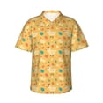 thumbnail image 1 of Daiia Flowe Chicken Hawaiian Shirt for Men Gentle Cotton Regular Short Sleeve Casual-Medium, 1 of 9