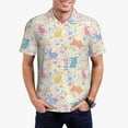 thumbnail image 1 of Daiia Flower Color Rabbit Pattern Men’s Polo Shirts,Solid Deck Shirt,Classic Fit, Breathable Cotton Polo for Casual and Sport Wear-4X-Large, 1 of 9