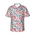 thumbnail image 1 of Daiia Flower Leaves Hawaiian Shirt for Men Gentle Cotton Regular Short Sleeve Casual-Small, 1 of 9