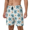 thumbnail image 1 of Daiia Flower Leaves Mens Swim Trunks Swim Shorts Quick Dry Swim Shorts with Mesh Lining Pockets-Small, 1 of 9