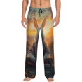 thumbnail image 1 of Daiia Flower Meditating Rabbit Men's Sleep Pant with Pockets and Drawstring,Pajama Pants-X-Large, 1 of 9
