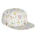 thumbnail image 1 of Daiia Flower Rabbit print Flat Bill Hats Flat Brim Trucker Cap Baseball Cap Adjustable Classic Low Profile Hat Unconstructed Plain Cap, 1 of 9