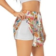 thumbnail image 1 of Daiia Flowers And Birds Watercolor Pattern Women's 2 in 1 Running Shorts - Lightweight Athletic Workout Gym Yoga Shorts Liner with Phone Pockets-Medium, 1 of 7