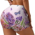 thumbnail image 1 of Daiia Flowers And Colorful Butterflies Pattern Women's Workout Shorts Biker Shorts - High Waisted Workout Spandex Tummy Control Gym Running Yoga Shorts-XX-Large, 1 of 8
