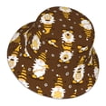 thumbnail image 1 of Daiia Flowers And Gnomes Bees Pattern Bucket Hat - Trendy Cotton Sun Hat for Beach, Golf, Fishing - Fun Outdoor Vacation Boonie for Men and Women, 1 of 9
