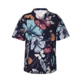 thumbnail image 1 of Daiia Flowers ad Butterflies Hawaiian Shirt for Men Gentle Cotton Regular Short Sleeve Casual-XX-Large, 1 of 9