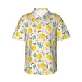 thumbnail image 1 of Daiia Flowers and Butterflies Hawaiian Shirt for Men Gentle Cotton Regular Short Sleeve Casual-Medium, 1 of 9