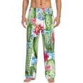 thumbnail image 1 of Daiia Flowers and Cactus Men's Sleep Pant with Pockets and Drawstring,Pajama Pants-Small, 1 of 9