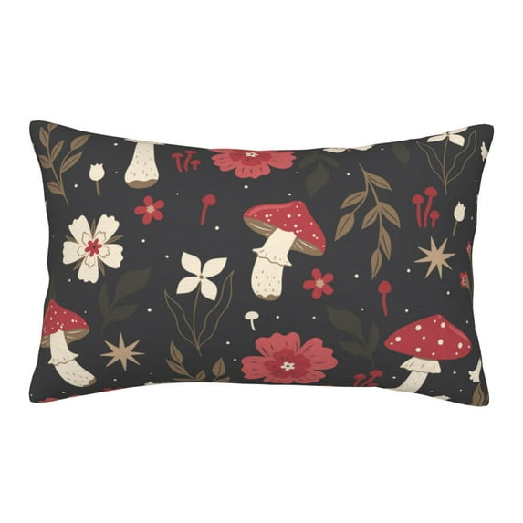 Daiia Fly Agaric and Flowers Bedding Waterproof Pillow Protector Zippered Queen – Bed Bug Proof Pillow Encasement-14"x20"