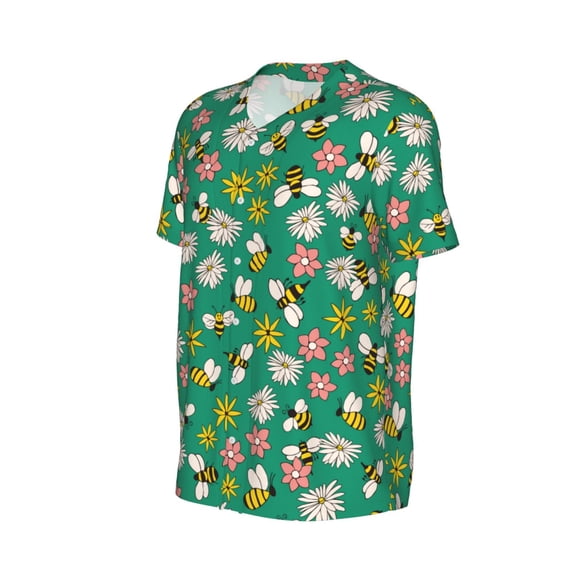 Daiia Flying Bees Mens Baseball Jersey Button Down Shirts Short Sleeve Sports Uniforms-X-Large