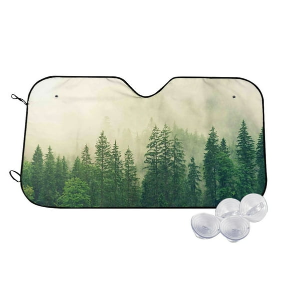 Daiia Fog Forest Windshield Sun Shade for Car SUV Truck (Medium ), Car Sun Shade Windshield, Car Shades for Front Windows, Sunshade for Car Windshield