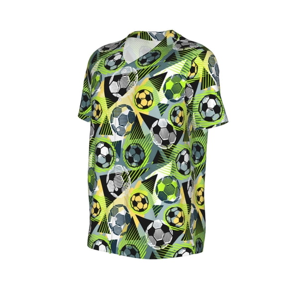 Daiia Football Doodle Mens Baseball Jersey Button Down Shirts Short Sleeve Sports Uniforms-XX-Large