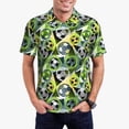 thumbnail image 1 of Daiia Football Doodle Pattern Men’s Polo Shirts,Solid Deck Shirt,Classic Fit, Breathable Cotton Polo for Casual and Sport Wear-, 1 of 9
