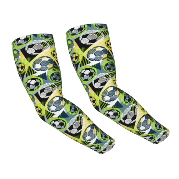 Daiia Football Doodle UV Sun Protection Arm Sleeves - Cooling Compression Arm Sleeve - Sports & UV Arm Sleeves for Men & Women