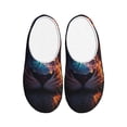 thumbnail image 1 of Daiia Forest Cool Lion Print Women’s Fuzzy Slippers Memory Foam Lightweight House Shoes Cozy Loafer Flannel House Shoes-46/47, 1 of 7
