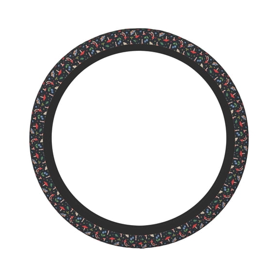 Daiia Forest Flora and Insects Steering Wheel Cover Auto Steering Wheel Covers Breathable Anti-Slip Steering Wheels Car Interior Decor Accessories for Men Women Universal 15 Inch