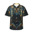 thumbnail image 1 of Daiia Forest Meditating Tiger Hawaiian Shirt for Men Gentle Cotton Regular Short Sleeve Casual-Small, 1 of 9