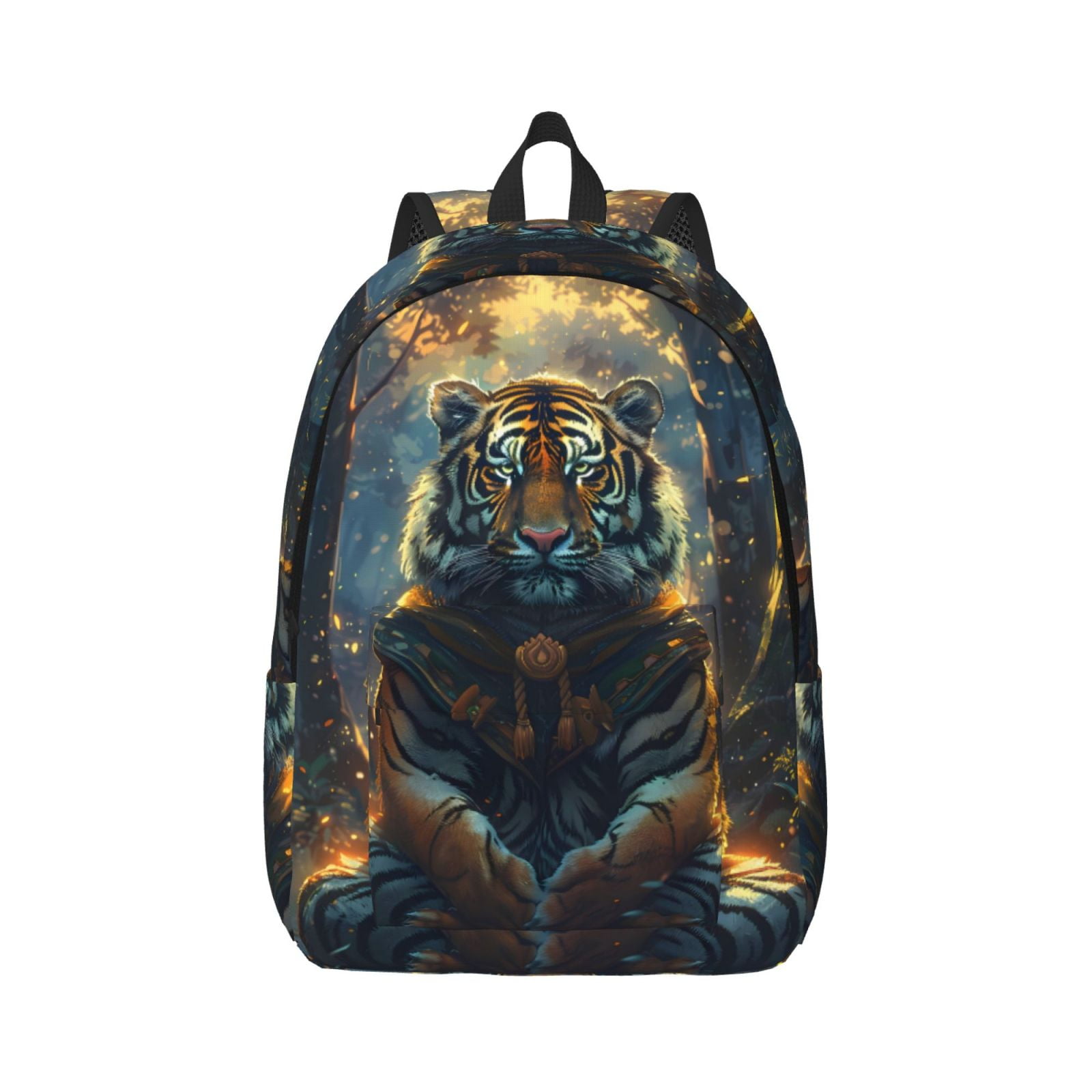 Daiia Forest Meditating Tiger Vintage Canvas Backpack for Men and Women Hiking Backpack Travel Laptop Bag for School Large Capacity Backpack Medium Walmart