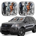 thumbnail image 1 of Daiia Four Running Horses 2PCS Car Windshield Sun Shade, Foldable Sun Shield for Car Front Window, Auto Sun Blocker Visor Protector Universal for Truck SUV Pickup-Small, 1 of 7