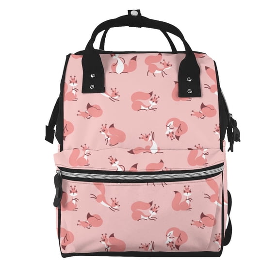 Daiia Fox Large Capacity Baby Bag Waterproof Stylish Diaper Bag Mummy Backpack Adjustable Straps Diaper BagBaby Essentials Bag