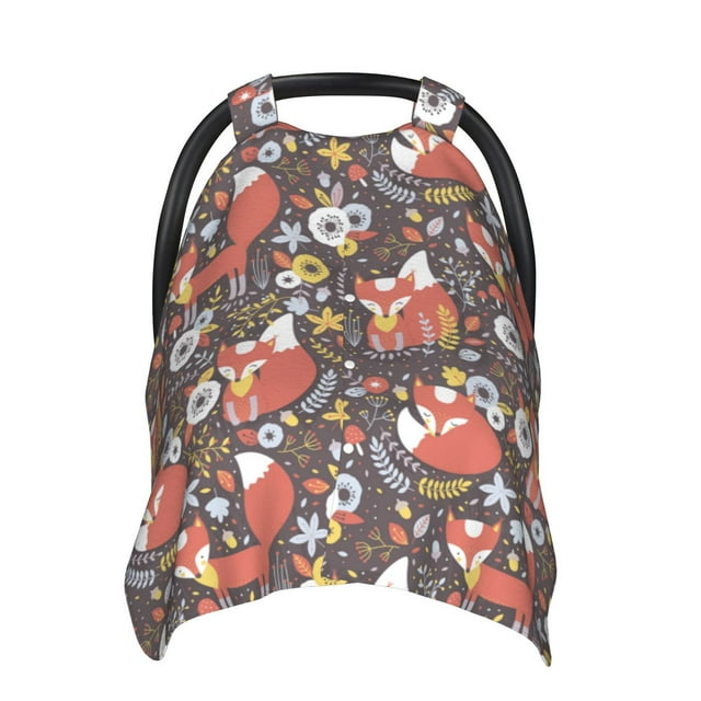 Daiia Foxes Pattern Car Seat Cover for Babies, Mom Nursing Covers