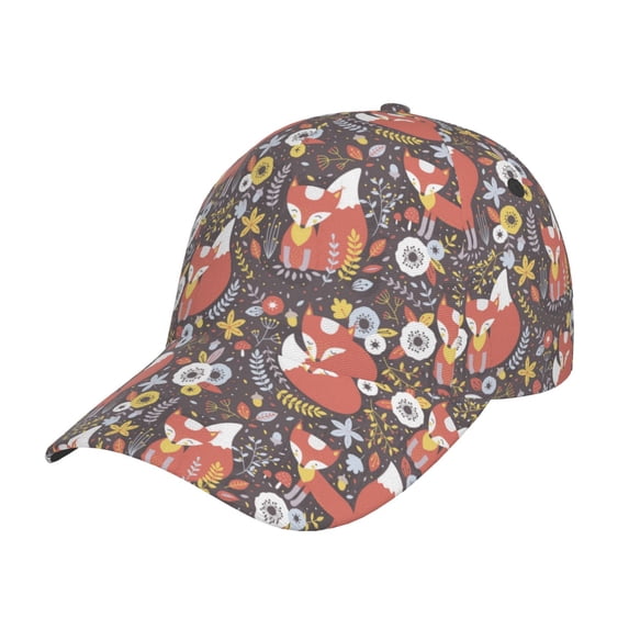 Daiia Foxes print Baseball Cap Men Women Golf Dad Hat Adjustable Original Classic Low Profile Hat Unconstructed Plain Cap