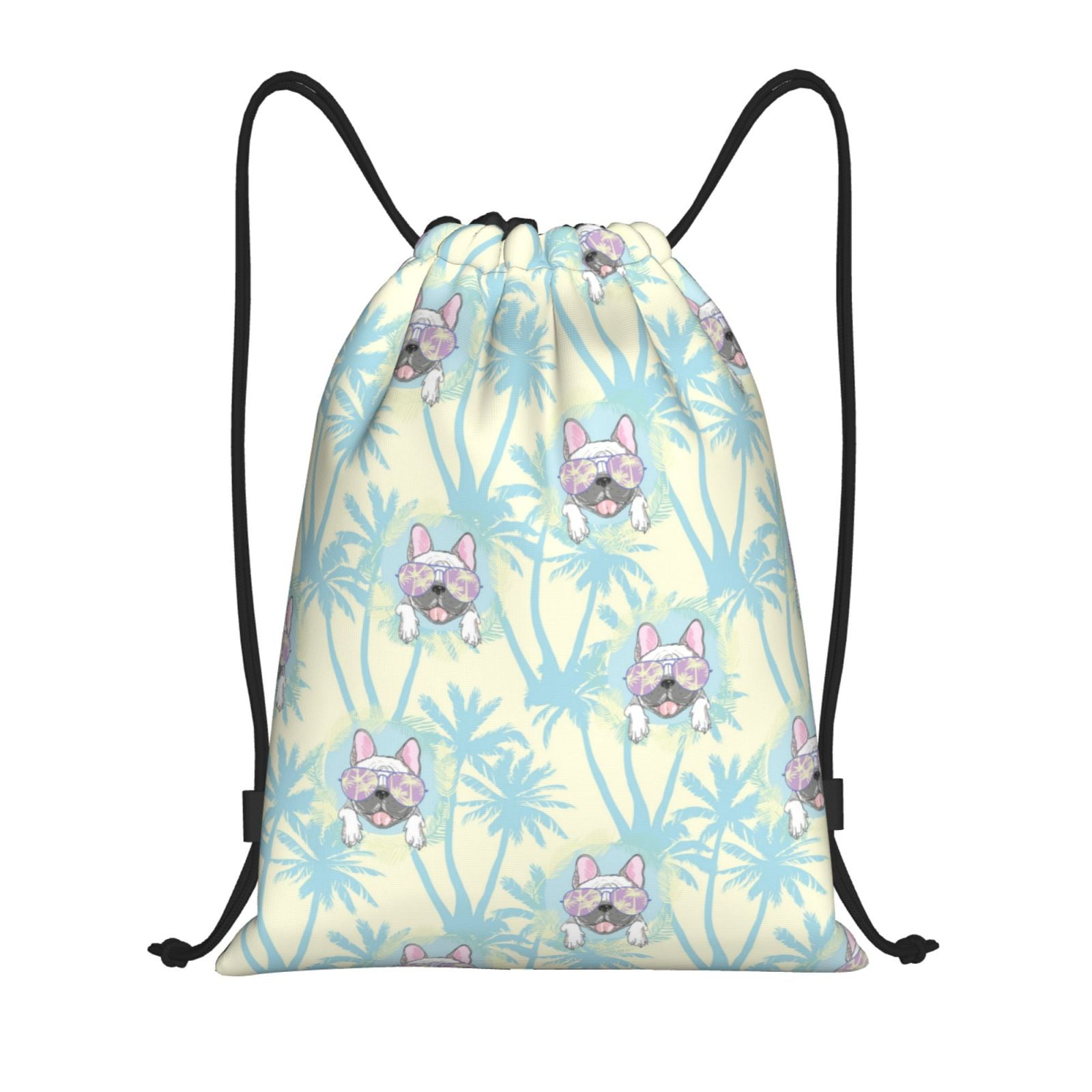 Daiia French Bulldog 3 Pattern Drawstring Backpack, Gym Bag
