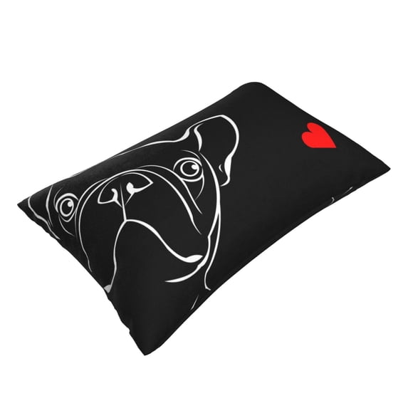 Daiia French Bulldog Bedding Waterproof Pillow Protector Zippered Queen – Bed Bug Proof Pillow Encasement-16"x24"