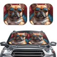 thumbnail image 1 of Daiia French Bulldog In Sunglasses 2PCS Car Windshield Sun Shade, Foldable Sun Shield for Car Front Window, Auto Sun Blocker Visor Protector Universal for Truck SUV Pickup-Small, 1 of 7
