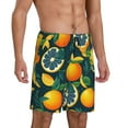 thumbnail image 1 of Daiia Fresh Orange Mens Woven Stretch Pajama Short,Short Pajama Pants-Small, 1 of 9