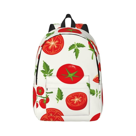 Daiia Fresh Red Tomato Vintage Canvas Backpack for Men and Women ,Hiking Backpack,Travel Laptop Bag for School,Large Capacity Backpack
