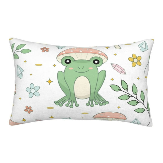 Daiia Frog and Mushrooms Bedding Waterproof Pillow Protector Zippered Queen – Bed Bug Proof Pillow Encasement-14"x20"