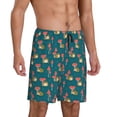 thumbnail image 1 of Daiia Frog and Mushrooms Mens Woven Stretch Pajama Short,Short Pajama Pants-Small, 1 of 9