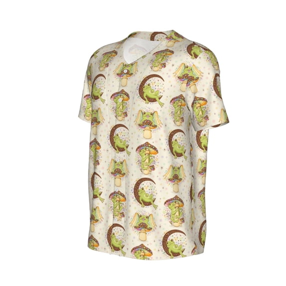 Daiia Frogs Mens Baseball Jersey Button Down Shirts Short Sleeve Sports Uniforms-X-Large