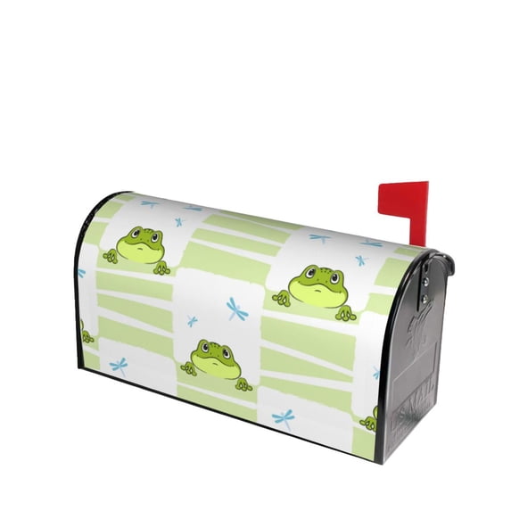 Daiia Frogs and Dragonflies Mailbox Cover , Magnetic Welcome Mailbox Wraps Post Letter Box Cover for Garden Yard Home Decor-25.5x21 in