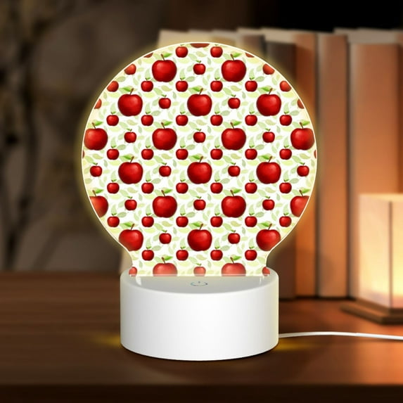 Daiia Fruit Apples Pattern Acrylic Night Light, LED Touch Light, Bedroom Night Light, Soft Glowing Lamp Perfect Gift for Mother's Day, Birthday, or Christmas