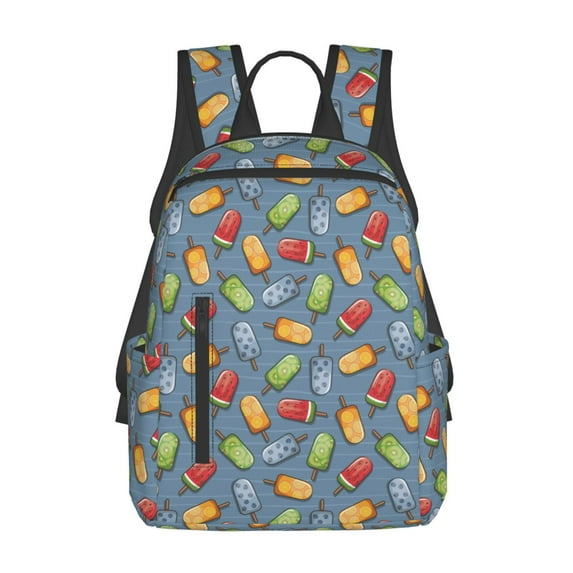 Daiia Fruit Ice Cream School Backpack for Men and Women Lightweight Backpack Durable Backpack Water-Resistant,Travel,Work Bag