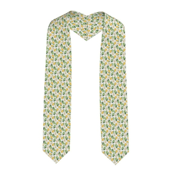 Daiia Fruit Pears Pattern Graduation Shawl Stole – Satin Graduation Stole Academic Stole Non-Slip Design-Sharp Corner