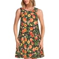 thumbnail image 1 of Daiia Fruits Peach Print Women's Dresses 2025 Trendy Short sleeve Dresses Casual Baggy Flowy Maxi Sun Dresses, 1 of 7