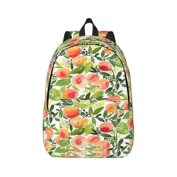 Daiia Fruits Peach1 Vintage Canvas Backpack for Men and Women ,Hiking Backpack,Travel Laptop Bag for School,Large Capacity Backpack-