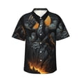 thumbnail image 1 of Daiia Full Moon Black Dragon Hawaiian Shirt for Men Gentle Cotton Regular Short Sleeve Casual-Medium, 1 of 9