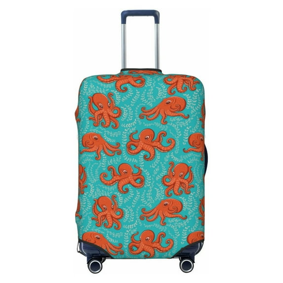 Daiia Fun Octopus Luggage Cover, Thickened Washable Travel Luggage Covers, Elastic Unique Baggage Covers for 18-20 inch Luggage-X-Large