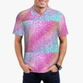 thumbnail image 1 of Daiia Fun Rainbow Pattern Men’s Polo Shirts,Solid Deck Shirt,Classic Fit, Breathable Cotton Polo for Casual and Sport Wear-Small, 1 of 7