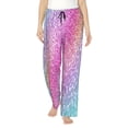 thumbnail image 1 of Daiia Fun Rainbow Pink Women's Sleep Pant with Pockets and Drawstring,Pajama Pants-Large, 1 of 9